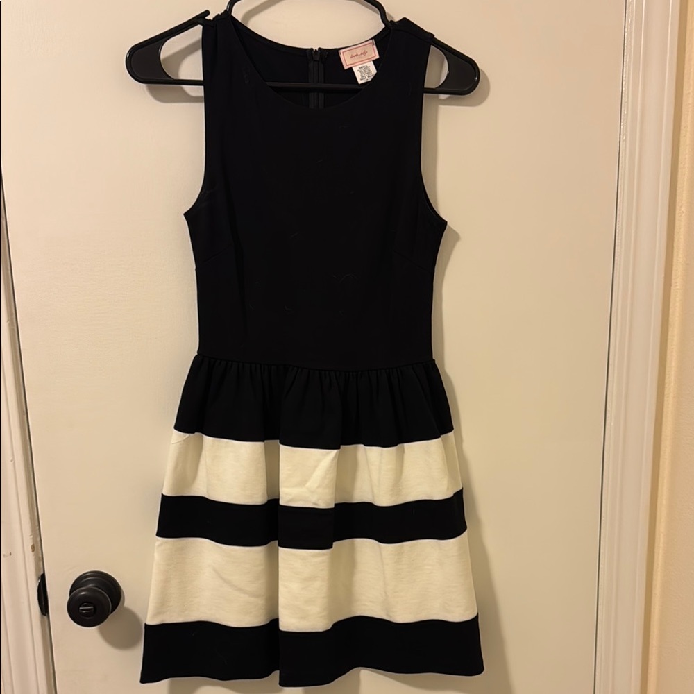 Black and White Fit and Flare Cocktail Dress